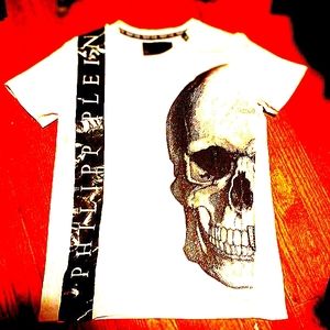 PHILPP PLEIN men famous Skull TEE with RHINESTONES very Sharp........